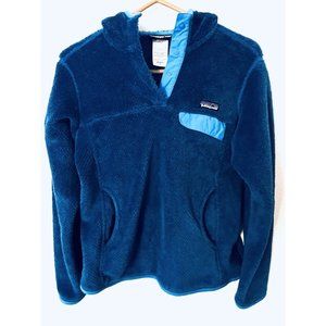 Patagonia Women size SMALL Re-Tool Snap T Pullover Hoodie sweatshirt jacket BLUE